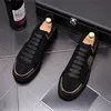 Lyxhaltig skalle Skull Herrhög hip-hop casual skor män mode svart sko Italien mode fritid vikning drivande loafers