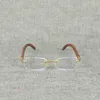 Natuurlijk houten vierkante heldere buffelhoorn oversized willekeurig frame voor mannen lees optisch ovaal oogglas 5DHO6279259
