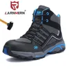 LARNMERN Mens Work Boots Steel Toe Safety Shoes Comfortable Anti-smashing Non-slip Construction Protective Footwear Y200915