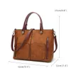 Torebka Kobiety Torby Designer Vintage Tote Bag Ladies PU Leather Torba Duża Pojemność Messenger Torba na ramię