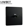 Black Color 1 Gang 2 Way Wall Switch och AC220250V Rostfritt stålpanelens ljusströmbrytare med svart färg TOGGLE T200605