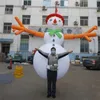 Boneco de neve inflável gigante com tira conduzida e ballwer inflatables balão com ventilador para a decoração da parada da cidade