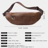 Westal Men's Belt Bag ￤kta l￤der midja Pack Male Fanny Pack Man Belt Pouch Running Hip P￥sar Mobils￤cken Herrm￤nnen WAI329S