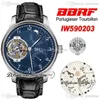 BBRF Constant-Force Tourbillon 590203 150th Anniversary Special Edition Blue Dial Moon Fas A94850 Automatic Mens Watch Läder Puretime