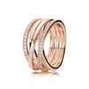 KAKANY Nuovo S925 Sterling Silver Rose Gold Corona rotonda a forma di cuore Anello di trifoglio Gioielli di moda originali di alta qualità DIY235B