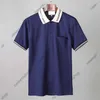 22ss été Europe hommes polos chemises hommes broderie lettre impression t-shirt vis coton impression à rayures POLO femmes coton t-shirts