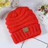 Kids Winter Warm Hat Knitted Hat Label Children Chunky Stretchable kids Knitted Beanies Baby Hat Beanie Skully Hats 12 color 50pcs4600821