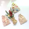 Sachet cosmétique 10pcs / lot cadeau de Noël sac de cordon de bonbons de Noël pochettes d'emballage mini organisateur peut pr jllBjY