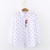 New Arrival Women Cat Embroidery White Shirt Turn-down Collar Long Sleeve Button Up Blouse Cute Girls Top Feminina Blusas LJ200812