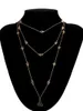 Collier Boho géométrique pour femmes, Vintage, multicouche, cristal, paillettes, étoile, serrure, pendentifs, ras de cou, bijoux cadeau, nouvelle collection 2021