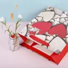 Bolsa de regalo de San Valentín Bolsa de papel Kraft blanco Corazón Impreso de boda Fiesta de cumpleaños Favors Favores Suministros Bolsas de regalo S M L