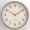 Moderne Noordse Wandklok Hout Simple Ronde Mode Klassieke Grote Wandklok Silent Reloj de Pared Woonkamer Decoratie BD50WC H1230