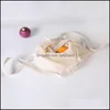 Opbergzakken Home Organisatie HuisKee Garden Herbruikbare Winkel Bag Fruit Groenten Eco Vriendelijke Boodschappen Draagbare Tote Mesh Net Cotton Strin