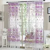 Rideau Tentures Fleurs Imprimé Soleil-ombrage Sheer Voile Tulle Pour Chambre Salon Cuisine Pivoine Fenêtre Rideaux Maison Textile1