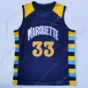 2020 Marquette basketbalshirt op maat NCAA College Markus Howard Butler Wade D.J.Carton Dawson Garcia Symir Torrence Lewis McEwen Anim