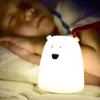 Barn baby sovrum nattlampa söt björn silikon led nattljus färg byte led sängljus för barn barn leksak gåva 201028