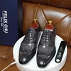 Taille 6-13 Main Hommes Wingtip Oxford Chaussures Gris En Cuir Véritable Brogue Hommes Chaussures Habillées Classique D'affaires Chaussures Formelles pour Hommes 201215