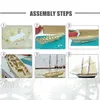 1130 Scale Sailboat Model DIY Ship Assembly Model Kits Figurines Miniature Handmade Wooden Sailing Boats Wood Crafts Home Decor T3884849