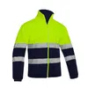 Veste polaire réfléchissante bicolore haute visibilité pour homme Veste de sécurité Vêtements de travail chauds Orange Hiver