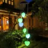 2V 40maH Solar Intelligent Light Control Love Style Wind Chime Corridor Decoration Pendant 6 F5 Lamp Beads Solar Panel Black Colorful Light