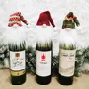 Christmas Gnome Wine Bottle Cover Toppers Santa Hat Xmas Tree Hanging Decor Festival Party Decoration JK2011XB