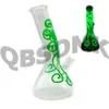 QBsomk Fluorescent octopus Glow in dark Glass Bongs nectar collector Small Mini Glass Beaker Bongs Water Pipe luminous Water Bongs Dab Rigs