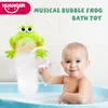 Dropship Bubble FrogCrabs Giocattolo da bagnetto per bambini Bubble Maker Nuoto Vasca da bagno Macchina per sapone Giocattoli per bambini con musica Giocattolo acquatico LJ201019