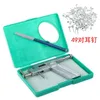 Pro Steel Oor Neus Navel Piercing Gun Tool Kit 98 stks Instrument Studs Set Blue Drop SSS337h5241371