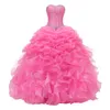 Mint Zielona Różowa Suknia Balowa Quinceanera Suknie Frezowanie Sweet 16 Sukienka Długa Wieczorna Party Prom Suknia Vestidos DE 15 ANOS Custom Made QC1575