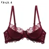 New Hollow Sexy Bra Blue Ultrathin Underwear Plus Size C D Cup Women Transparent Bras Lace Lingerie Gray Brassiere Embroidery LJ200822