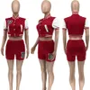 Wholesale野球スーツ女性トラックスーツショーツツーピースセット衣装ファッションレタープリント夏スポーツウェアK8516