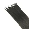 Ny miniatyr virkning liten cirkel fjädrar linje hårförlängning obearbetad högkvalitativ 100 riktigt hår grossist