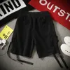 Novo short de cordão elástico de fita lateral masculina Harajuku harém shorts de harém de shorts preto abz211 t200512