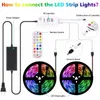 Bluetooth LED Strip Lights RGB Light Kit 16.4ft 32.8ft 150LED SMD5050 Waterproof Music Sync Color Changing