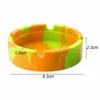 Glow in the dark Silicone Round Ashtray Portable Cigarette Anti-scalding Cigarette Holder Multicolor Smoking Accessories Heat Resistant