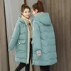 겨울 중장기 여성 자켓 새로운 캐주얼 두꺼운 따뜻한 중장기 후드가있는 파카 재킷 여성 포켓 Sintepon 스노우 코트 S-3XL 201103