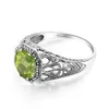 Real 925 Sterling Silver Ring Gemstones Peridot Rings Round Vintage Handmade Design Unique Party Women Fine Jewelry Christmas B1205