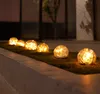 庭ライトソーラーLEDライト屋外クラックガラスボールライト暖かい夜ランプクリスマス照明グランド芝生の装飾
