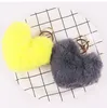 Moda miłość Pluszowa łańcuch kluczyka serca Cute Plush Akcesoria samochodowe imitacja REX Rabbit Hair Ball Prezent 4615268