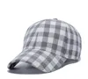 Ponytail Baseball Cap 16 färger rörig bun hattar för kvinnor tvättade bomull plaid snapback caps casual sommar sol visor utomhus hatt