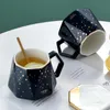 Kaffe Keramik Kaffe Koppar Blå Travel Tea Cup Nordic Kök Table Inredning Personlig Mugg Present till män RRA11192
