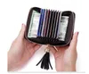 3pcs Women PU Plain Multifunctional Square Short Card Wallet With Tassel Mix Color Zipper Card Holder