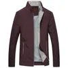 Drop Business Men Jacket Zipper Coat Spring Autumn Stand Collar Plus Storlek Slim Pocket Jackor 220301