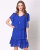 Plus size Dresses new Summer woman Loose Short sleeve Ruffles Chiffon dress clothing vestidos S-5XL vintage vestidos