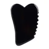 Black Obsidian Rosa Cristal Jade Gua Sha Ferramenta Care Slimming Skiming Board Board Sawtooth Massagem Pedra Natural Facial-Lifting Gola