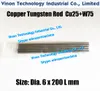 (5pcs pack) dia. 6.0x200mm Koper Tungsten Rod W75 (koper 25% + wolfraam 75%), Spark Erosie Tungsten Copper Legering Elektrode Ronde Bar 6mm