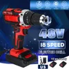 3 i 1 trådlös elektrisk borrskruvmejsel Hammer 18 vridmoment 48V Dual Speed ​​Power Tools med 2 batteri 2012254744472