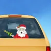 Juldekorationer Santa Claus Car Stickers Snowman Decals Bakfönster torkar vindrutan för bilar vattentät