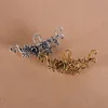 Clip per polsino per orecchio con fiore rosa intagliato in argento antico oro argento per donna senza piercing elica gioielli per orecchie temperamento per signora clip per orecchie