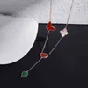 Conception de Niche avancée trèfle papillon amour chaîne pendentif Fritillaria Malachite collier bijoux de luxe chaîne de clavicule